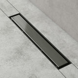 glasvilla Duschrinne Bodenablauf aus Edelstahl | Komplettset Ablaufrinne für Badezimmer | Befliesbar Wasserabfluss 35L/min | Haarsieb KE110