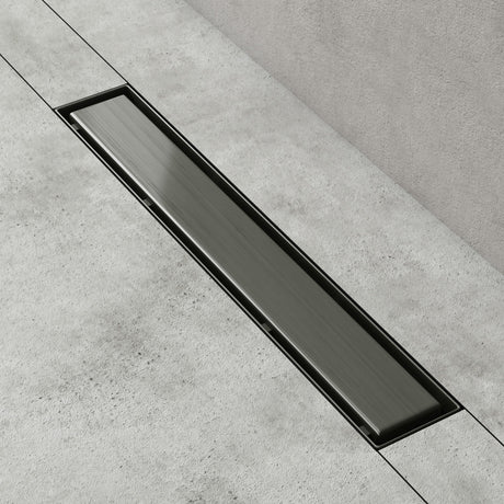 glasvilla Duschrinne Bodenablauf aus Edelstahl | Komplettset Ablaufrinne für Badezimmer | Befliesbar Wasserabfluss 35L/min | Haarsieb KE110