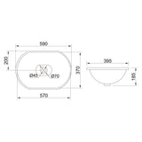 glasvilla Waschbecken Einbauwaschbecken, weiß Brüssel5006A aus Keramik, mit Nano-Beschichtung