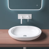 glasvilla Waschbecken Aufsatzwaschbecken in weiß Keramik, mit Nano-Beschichtung