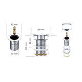 glasvilla Ablaufgarnitur Waschbeckenstöpsel | Waschtisch Stöpsel für alle DIN-Waschbecken