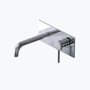 Glasvilla Grifería de Pared para Lavabo | Cromo Brillante | Incluye Cuerpo de Empotrar con Nivel 