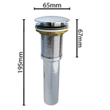 glasvilla Ablaufgarnitur Waschbeckenstöpsel | Waschtisch Stöpsel für alle DIN-Waschbecken