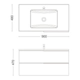 glasvilla Badmöbelset Unterschrank mit Waschbecken Waschtisch 2 Schubladen Badezimmer Waschbeckenunterschrank Badezimmermöbel Paestum