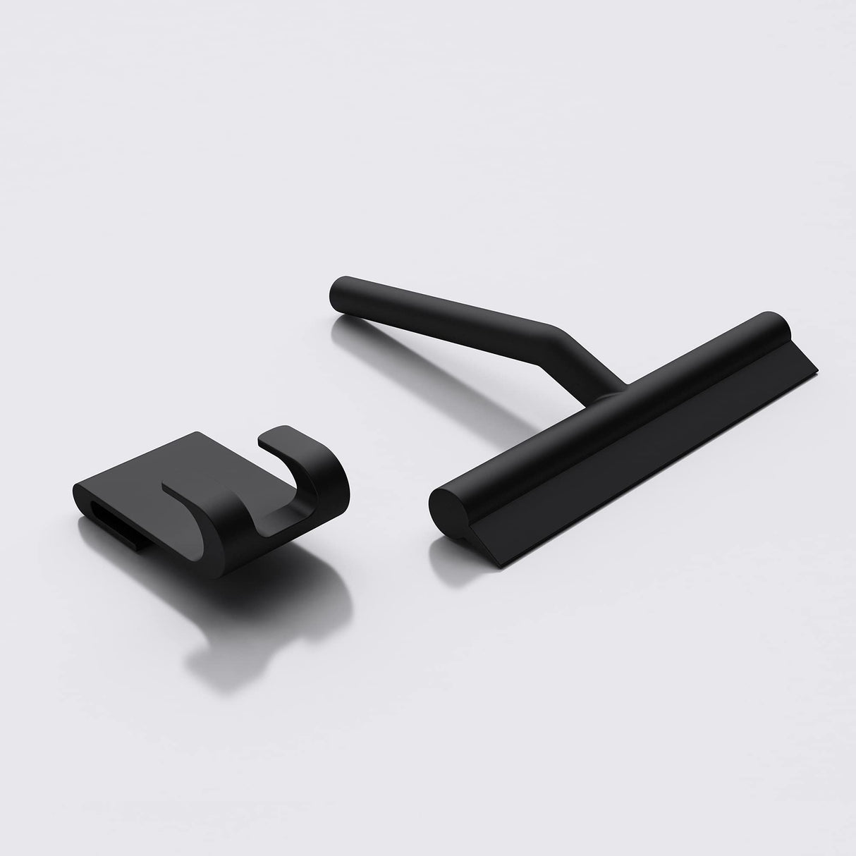 glasvilla Duschabzieher schwarz matt inkl. Aufhänger Silikon Abzieher 19x21cm (LxB) Badezimmer Scheibenabzieher