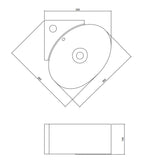 glasvilla Waschbecken Aufsatzwaschbecken Hängewaschbecken Klein Waschschale aus Keramik Weiß mit Nano-Beschichtung für das Badezimmer und Gäste-WC Brüssel002