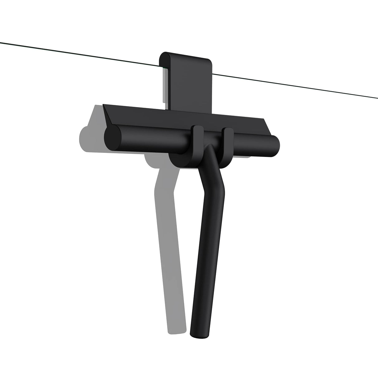 glasvilla Duschabzieher schwarz matt inkl. Aufhänger Silikon Abzieher 19x21cm (LxB) Badezimmer Scheibenabzieher