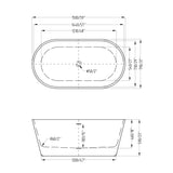 glasvilla Freistehende Badewanne Acryl Oval Acryl-Standbadewanne inkl. Pop Up Ablaufgarnitur Weiß