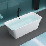 glasvilla Freistehende Badewanne Acryl Oval Acryl-Standbadewanne inkl. Pop Up Ablaufgarnitur Weiß