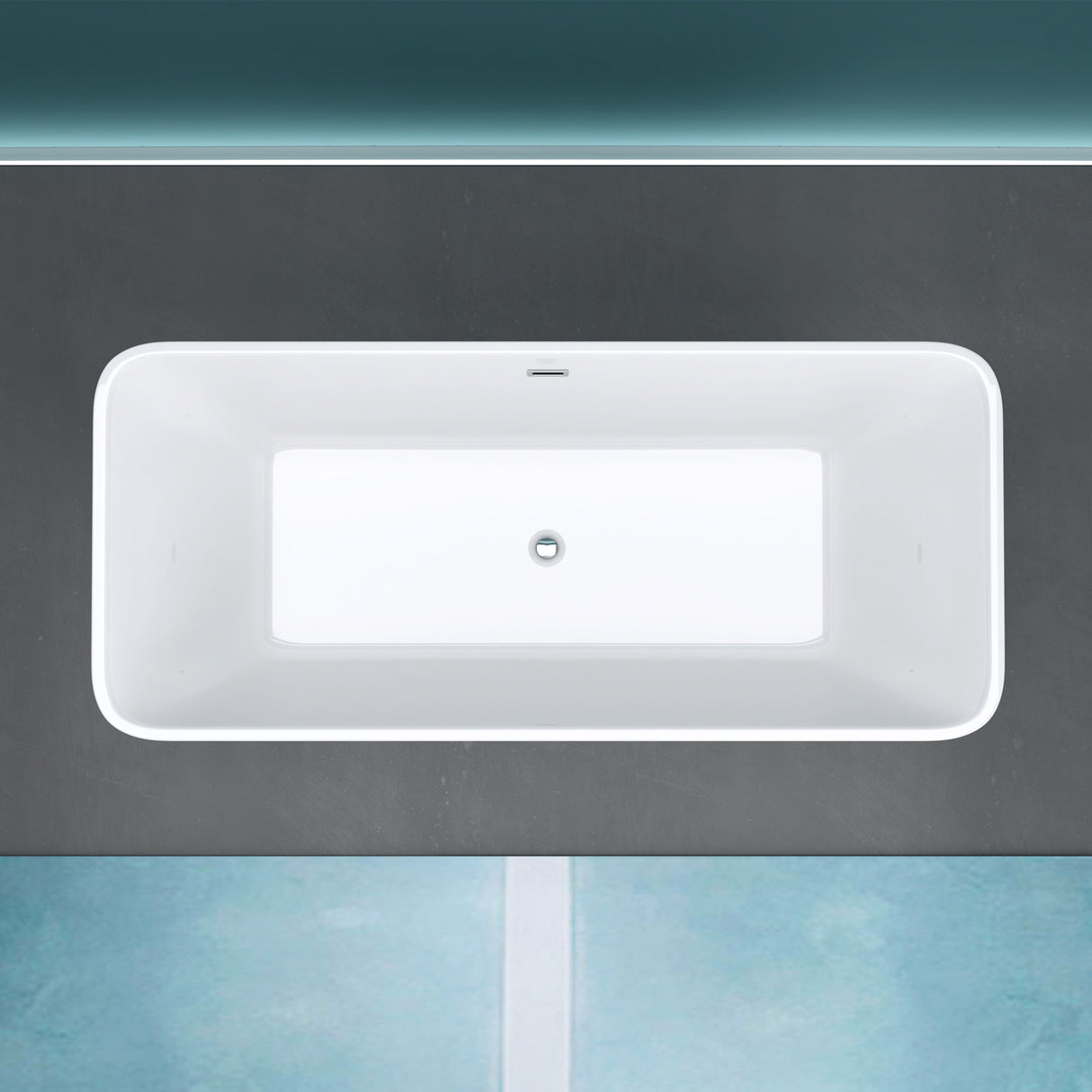 glasvilla Freistehende Badewanne Acryl Oval Acryl-Standbadewanne inkl. Pop Up Ablaufgarnitur Weiß