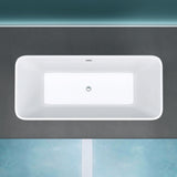 glasvilla Freistehende Badewanne Acryl Oval Acryl-Standbadewanne inkl. Pop Up Ablaufgarnitur Weiß