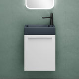 glasvilla Badmöbelset Badezimmermöbel Waschbeckenunterschrank inkl. Waschbecken Anthrazit matt und LED-Badspiegel BxTxH 46x26x63 cm Pisa