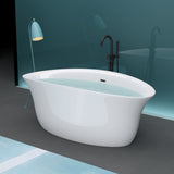 glasvilla Freistehende Badewanne Acryl Oval Acryl-Standbadewanne inkl. Pop Up Ablaufgarnitur Weiß