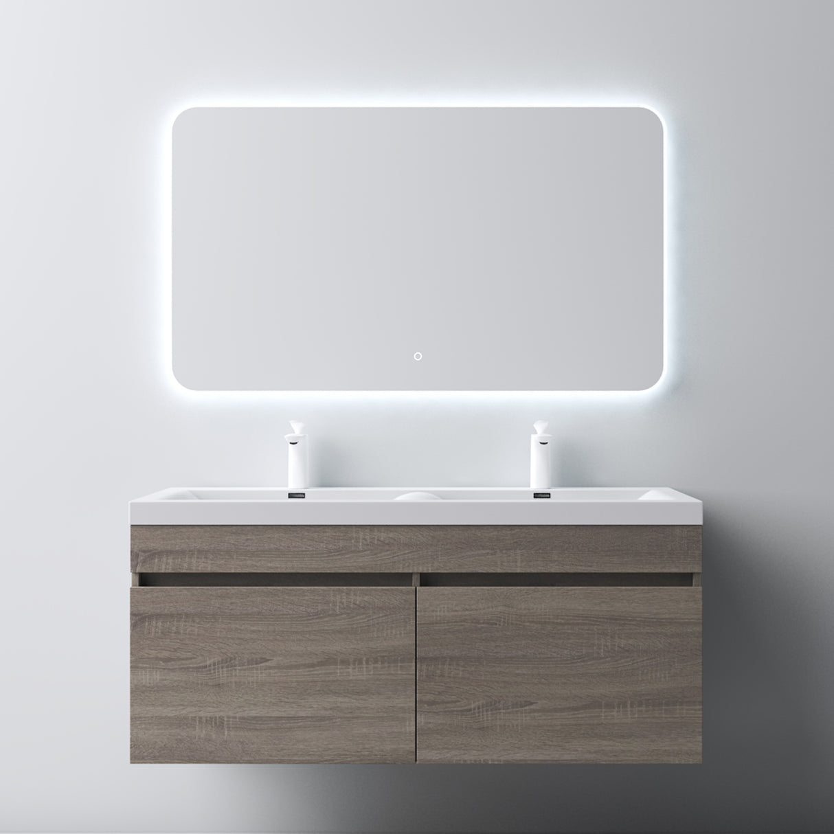 glasvilla Badmöbel Set Badezimmermöbel mit Mineralguss Waschbecken Waschtisch Botanica