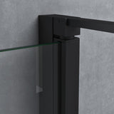 glasvilla Duschkabine Chrom und Schwarz Duschabtrennung mit Drehtür Hebe-Senk-Mechanismus 8mm ESG-Sicherheitsglas Nano-Beschichtung Ravenna66K