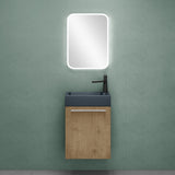 glasvilla Badmöbelset Badezimmermöbel Waschbeckenunterschrank inkl. Waschbecken Anthrazit matt und LED-Badspiegel BxTxH 46x26x63 cm Pisa