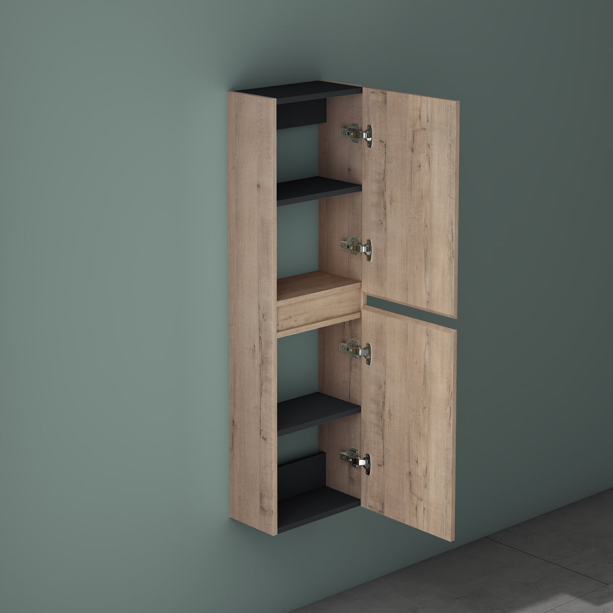 glasvilla Seitenschrank Badezimmerschrank mit 2 Türen und 4 Fächern Badregal Allzweckschrank Badschrank BTH: 35x20x120 cm Verona