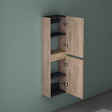 glasvilla Seitenschrank Badezimmerschrank mit 2 Türen und 4 Fächern Badregal Allzweckschrank Badschrank BTH: 35x20x120 cm Verona