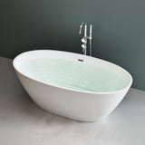 glasvilla Freistehende Badewanne Acryl Oval Acryl-Standbadewanne inkl. Pop Up Ablaufgarnitur Weiß