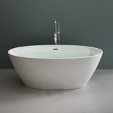 glasvilla Freistehende Badewanne Acryl Oval Acryl-Standbadewanne inkl. Pop Up Ablaufgarnitur Weiß