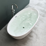 glasvilla Freistehende Badewanne Acryl Oval Acryl-Standbadewanne inkl. Pop Up Ablaufgarnitur Weiß