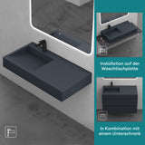 glasvilla Waschbecken Hängewaschbecken Aufsatzwaschbecken Mineralguss rechteckige Form Colossum11