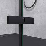 glasvilla Duschkabine Duschabtrennung 6mm ESG inkl. NANO-Beschichtung in Klarglas mit Handtuchhaken Rav64K Schwarz