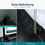 glasvilla Duschtür Nischentür dusche Duschabtrennung Chrom und Schwarz Duschkabine Nischenschiebetür 6mm ESG-Sicherheitsglas inkl. Soft-Close Teramo12K