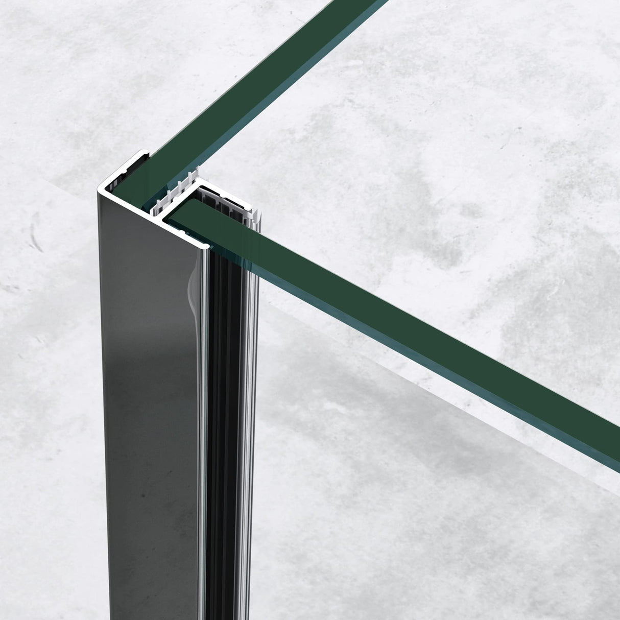 glasvilla Duschwand Duschabtrennung Walk-In Dusche 8mm Klarglas ESG-Sicherheitsglas mit Nanobeschichtung Rechteckiger Stabilisator BremenL