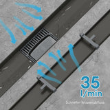 glasvilla Duschrinne Bodenablauf aus Edelstahl | Komplettset Ablaufrinne für Badezimmer | Befliesbar Wasserabfluss 35L/min | Haarsieb KE110