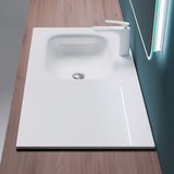 glasvilla Waschbecken Einbauwaschbecken Mineralguss Waschtisch Waschplatz große Ablagefläche rechteckig Col04