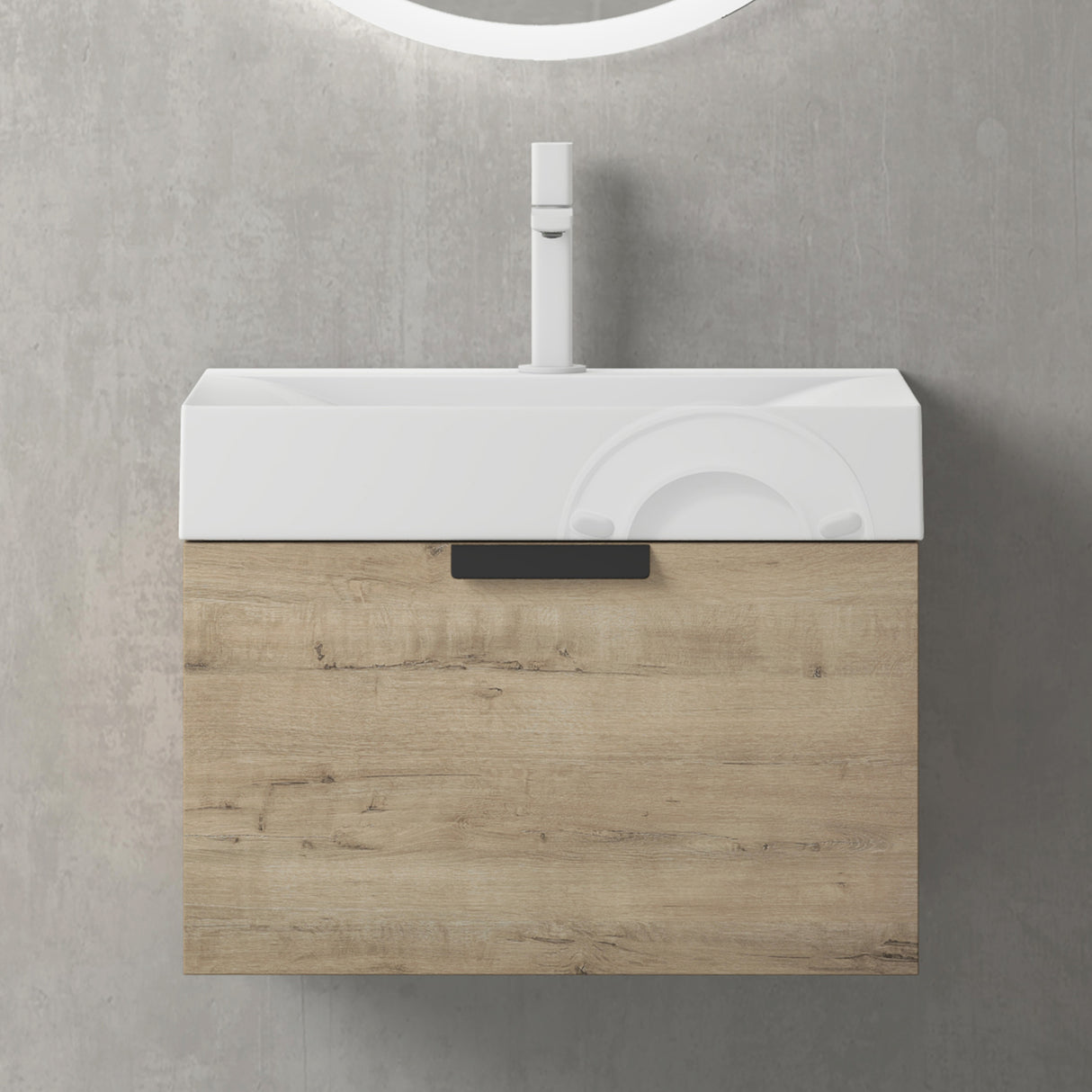 glasvilla Badmöbel-Set mit Soft-Close Schublade Wandmontage inkl. Waschbecken Lonato