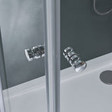 glasvilla Duschkabine mit Doppel-Schiebetür Duschtür Eckeinstieg Echtglas Lotuseffekt 6mm ESG-Sicherheitsglas Ravenna16K