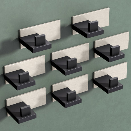 glasvilla Kleiderhaken Wandgarderobe Wandhaken aus Edelstahl Garderobenleiste Garderobenhaken Stalo-06+Stalo-07