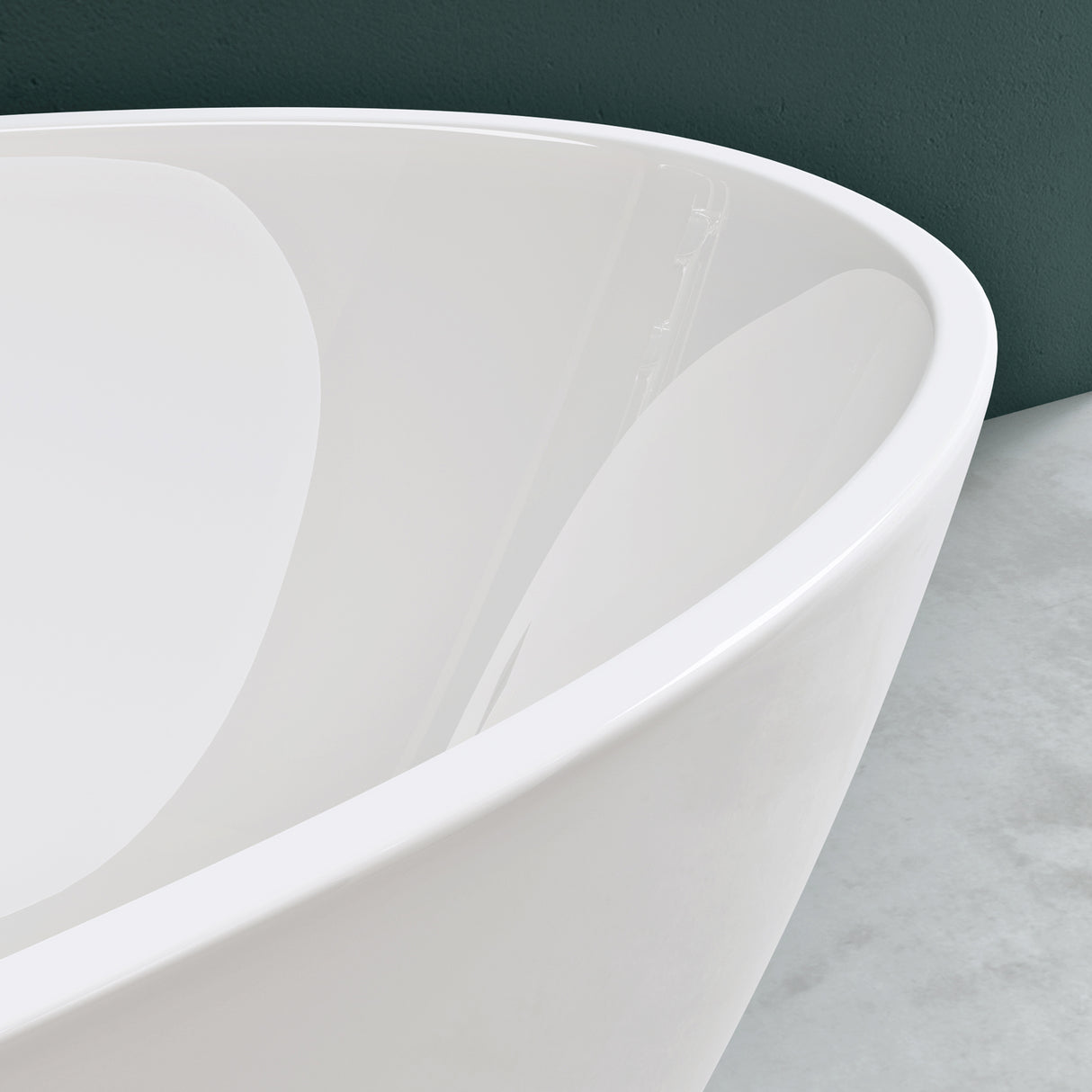 glasvilla Freistehende Badewanne Acryl Oval Acryl-Standbadewanne inkl. Pop Up Ablaufgarnitur Weiß