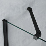 glasvilla Duschkabine U-Form Duschabtrennung Duschkabine Aluminiumrahmen ESG-Sicherheitsglas Klarglas Doppeltüre Schwarz Ravenna66UK