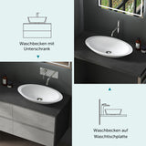 Vasque à poser Glasvilla, vasque, meuble-lavabo, vasque en fonte minérale Col802