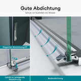 glasvilla Duschtür Nischentür dusche Duschabtrennung Chrom und Schwarz Duschkabine Nischenschiebetür 6mm ESG-Sicherheitsglas inkl. Soft-Close Teramo12K
