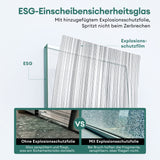 glasvilla Glasschiebetür komplettset Zimmertür Matt Schwarz 8mm ESG-Sicherheitsglas, Schiebetür Glas schwarz gebürstet mit Laufschiene aus Aluminium Muranino-001
