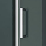 glasvilla Duschtür Nischentür dusche Duschabtrennung Chrom und Schwarz Duschkabine Schwingtür 8mm ESG-Sicherheitsglas mit Nanobeschichtung Hebe-Senk-Mechanismus Klarglas und Milchglas Streifen Teramo36K