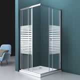 glasvilla Box doccia Angolare in Vetro, Cabina Bagno con Doppia Porta Scorrevole, Box Cabina Doccia in Vetro di Sicurezza ESG da 6 mm, Ravenna16MS