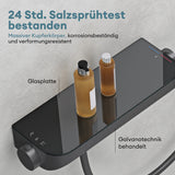 glasvilla Duschsystem mit Thermostat, Duscharmatur Komplettset mit Sicherheitsverriegelung, 3 Strahlarten höhenverstellbar Duschbrause mit Unterauslauf aus Messing  Duschsystem9