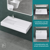 glasvilla Waschbecken Hängewaschbecken Aufsatzwaschbecken Mineralguss rechteckige Form Colossum11