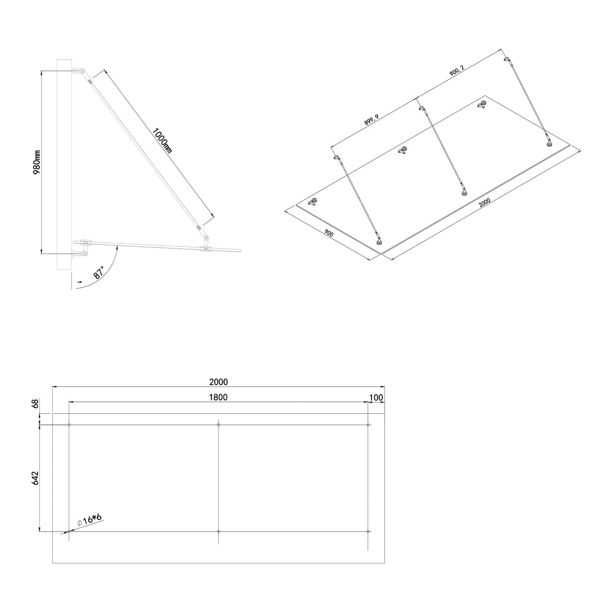 glasvilla Glasvordach Überdachung Transparenter VSG mit SGP Folie Vordach Edelstahl Wandhalterung Regenschutz Eingangsbereich VDG02K
