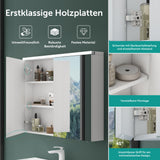 glasvilla Spiegelschrank Bad mit LED Beleuchtung Badezimmerschrank Hängeschrank Badezimmerspiegel Spiegelschrank-03