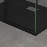 glasvilla Duschkabine Schiebetür 6mm ESG-Sicherheitsglas Duschabtrennung Soft-Close-Mechanismus Seitenanstieg Ravenna12K Schwarz