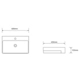 glasvilla Waschbecken Aufsatzwaschbecken Keramik Rechteckig Waschplatz 1 Armaturenloch Weiß Brüssel702