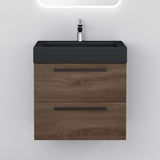 glasvilla Badmöbel-Set Waschbeckenunterschrank Waschtisch mit Unterschrank inkl. Mineralguss-Waschbecken in Anthrazit Quadratto