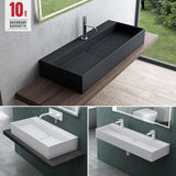 glasvilla Waschbecken Aufsatzwaschbecken Hängewaschbecken aus Mineralguss mit Armaturloch Col6028