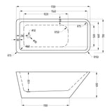 glasvilla Freistehende Badewanne Rechteck Sanitäracryl mit Armatur Standbadewanne